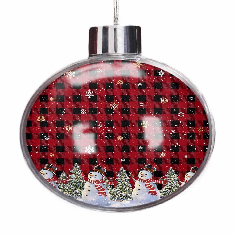 Christmas Ornaments for Christmas Tree Hanging, Red Christmas Plaid Balls Ornaments Shatterproof Christmas Ornaments Ball for Xmas Tree Holiday Party Decor Snowflake Snowman Xmas Tree 3.5"