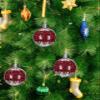 Christmas Ornaments for Christmas Tree Hanging, Red Christmas Plaid Balls Ornaments Shatterproof Christmas Ornaments Ball for Xmas Tree Holiday Party Decor Snowflake Snowman Xmas Tree 3.5" view 4