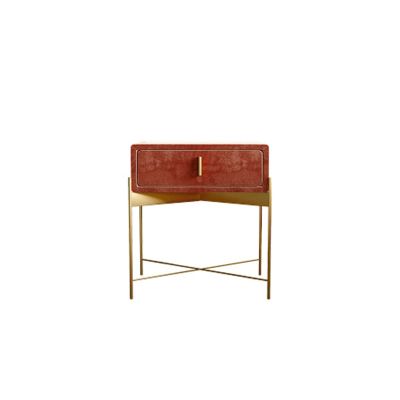 HASMI Bed Side Table Small Apartment Bedside Table Wrought Iron Storage Cabinet Bedroom Flannel Complete Simple Bedside Cabinet Night Stand (Color : C)