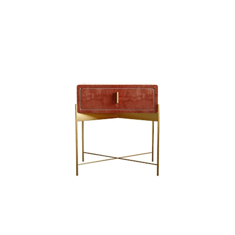 HASMI Bed Side Table Small Apartment Bedside Table Wrought Iron Storage Cabinet Bedroom Flannel Complete Simple Bedside Cabinet Night Stand (Color : C)