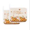 2 PCS Pot Holders with Hanging Loops, Fall Pumpkin Heatresistant Potholders Coasters Mat for Kitchen Cooking Baking BBQ Thanksgiving Harvest Autumn Leaves view 1