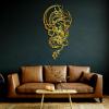 Dragon Metal Wall Decor, Metal Line Art Wall Decor, Large Metal Wall Art, Metal Flowers Wall Decor, Home Decor, Metal Wall Art for Living Room, Metal Wall Art (Gold, 23.6" x 12.1"|60 x 30.8 cm) view 1