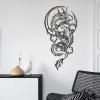 Dragon Metal Wall Decor, Metal Line Art Wall Decor, Large Metal Wall Art, Metal Flowers Wall Decor, Home Decor, Metal Wall Art for Living Room, Metal Wall Art (Gold, 23.6" x 12.1"|60 x 30.8 cm) view 2