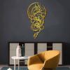 Dragon Metal Wall Decor, Metal Line Art Wall Decor, Large Metal Wall Art, Metal Flowers Wall Decor, Home Decor, Metal Wall Art for Living Room, Metal Wall Art (Gold, 23.6" x 12.1"|60 x 30.8 cm) view 4