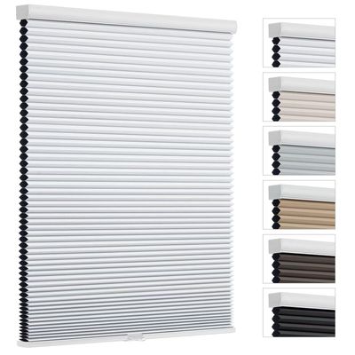 Changshade Cellular Shades Door Window Blinds Cordless Blackout, Honeycomb Blind Accordion Shade Room Darkening Indoor Pleated 1.5" Cell Easy to Install, Shade Size 55.5" Width64" Height, White