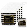 4 Pack Pot Holders, Happy New Year Pot Holders for Kitchen with Pockets & Loops Heat Resistant Pot Holder Pad for Cooking Baking Microwave BBQ Black White Stripes Golden Boho Dot view 1