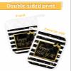 4 Pack Pot Holders, Happy New Year Pot Holders for Kitchen with Pockets & Loops Heat Resistant Pot Holder Pad for Cooking Baking Microwave BBQ Black White Stripes Golden Boho Dot view 2