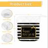 4 Pack Pot Holders, Happy New Year Pot Holders for Kitchen with Pockets & Loops Heat Resistant Pot Holder Pad for Cooking Baking Microwave BBQ Black White Stripes Golden Boho Dot view 3