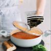 4 Pack Pot Holders, Happy New Year Pot Holders for Kitchen with Pockets & Loops Heat Resistant Pot Holder Pad for Cooking Baking Microwave BBQ Black White Stripes Golden Boho Dot view 4
