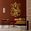 Elephant Metal Wall Art, Ganapati Elephant Modern Metal Wall Art, Hindu Home Decoration, Elephant Decor, Metal Wall Art Decor, Metal Wall Art for Living Room, Housewarming Gift (Gold, 24 x 16 inch / 60 x 41 cm) view 1