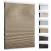 Changshade Cellular Shades Door Window Blinds Cordless Blackout, Honeycomb Blind Accordion Shade Room Darkening Indoor Pleated 1.5" Cell Easy to Install, Shade Size 48" Width64" Height, Brown view 1