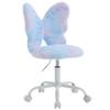 chairus Kids Desk Chair Butterfly Faux Fur Study Chair for Teenage Girls Adjustable Kids Vanity Chair for Bedroom Reading Living Room, Small Cute Student Task Chair with White Foot, Baby Blue view 1
