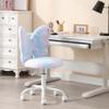 chairus Kids Desk Chair Butterfly Faux Fur Study Chair for Teenage Girls Adjustable Kids Vanity Chair for Bedroom Reading Living Room, Small Cute Student Task Chair with White Foot, Baby Blue view 2