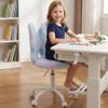 chairus Kids Desk Chair Butterfly Faux Fur Study Chair for Teenage Girls Adjustable Kids Vanity Chair for Bedroom Reading Living Room, Small Cute Student Task Chair with White Foot, Baby Blue view 4