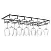 Xverycan Wine Glass Rack Under Cabinet, 6 Row Extreme Large Stemware Hanger, Metal Wine Goblet Holder, DIY Bar Glass Storage Rack for Bar Counter, Kitchen, Screws Included (Black) view 1