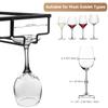 Xverycan Wine Glass Rack Under Cabinet, 6 Row Extreme Large Stemware Hanger, Metal Wine Goblet Holder, DIY Bar Glass Storage Rack for Bar Counter, Kitchen, Screws Included (Black) view 3