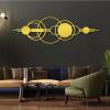 Cadeali Futuristic Shapes Metal Wall Decor, Geometric Metal Wall Art, Abstract Art, Line Decor, Minimalist Line Sign, Modern Living Room, Bedroom Hanging (Gold, 29"x 9"| 76x23cm) view 1