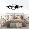 Cadeali Futuristic Shapes Metal Wall Decor, Geometric Metal Wall Art, Abstract Art, Line Decor, Minimalist Line Sign, Modern Living Room, Bedroom Hanging (Gold, 29"x 9"| 76x23cm) view 2