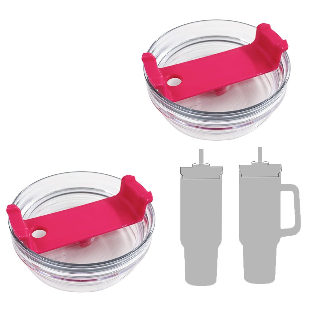 2 Pack 40 OZ Tumbler Lid Compatible for Stanley Quencher, Spill Proof Splash Resistant Stainless Steel Tumbler Covers Fit for Stanley and More Coffee (Rose, 40oz-1.0)