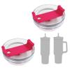 2 Pack 40 OZ Tumbler Lid Compatible for Stanley Quencher, Spill Proof Splash Resistant Stainless Steel Tumbler Covers Fit for Stanley and More Coffee (Rose, 40oz-1.0) view 1