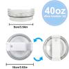 2 Pack 40 OZ Tumbler Lid Compatible for Stanley Quencher, Spill Proof Splash Resistant Stainless Steel Tumbler Covers Fit for Stanley and More Coffee (Rose, 40oz-1.0) view 2