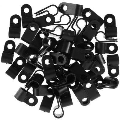 HomeLoft Basics 100pcs R-Shape Cable Wire Clips Fixation for Indoor Outdoor Use for Efficient Wire Management Home and Garden