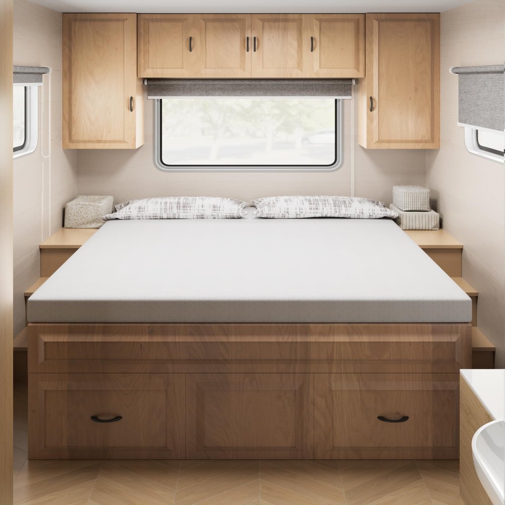 Ferlizer 4" [RV Semi-Truck] Memory Foam Mattress Topper for RV with Ultra Soft Cover, CertiPUR-US Certified, 42"*80", Perfect for Semi-Truck Sleeper Cabs