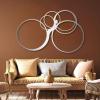 Minimalist Drawing Woman Decor, Geometric Metal Wall Art, Ring Decor, Modern Abstract Art, Living Room (Silver, 59"x37" | 150x94.5 cm) view 1