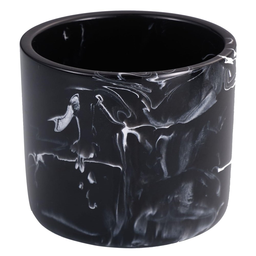 Joitsvia Bathroom Tumbler Cup Holder, Mouthwash Cups with Black Marble Look Polyresin Toothbrush Organizer for Makeup Brushes Holder Pen Container Organizer for Bathroom or Office, Vanity Countertop