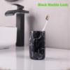 Joitsvia Bathroom Tumbler Cup Holder, Mouthwash Cups with Black Marble Look Polyresin Toothbrush Organizer for Makeup Brushes Holder Pen Container Organizer for Bathroom or Office, Vanity Countertop view 3