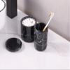 Joitsvia Bathroom Tumbler Cup Holder, Mouthwash Cups with Black Marble Look Polyresin Toothbrush Organizer for Makeup Brushes Holder Pen Container Organizer for Bathroom or Office, Vanity Countertop view 4