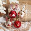 2pcs Christmas Decorations - Reindeer Scene Setup, Christmas Tree Ornaments, Plastic Ceiling Hanging Decorative Balls view 4