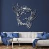 Hummingbird Metal Wall Art, Hummingbird Metal Wall Decor, Birds Home Decor, Metal Wall Art, Flowers Metal Wall Decor, Metal Bird Wall Art, Floral Wreath Wall Ar, Gift for Him (Silver, 35 x 35 inch / 90 x 90 cm) view 1