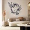 Hummingbird Metal Wall Art, Hummingbird Metal Wall Decor, Birds Home Decor, Metal Wall Art, Flowers Metal Wall Decor, Metal Bird Wall Art, Floral Wreath Wall Ar, Gift for Him (Silver, 35 x 35 inch / 90 x 90 cm) view 2