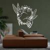 Hummingbird Metal Wall Art, Hummingbird Metal Wall Decor, Birds Home Decor, Metal Wall Art, Flowers Metal Wall Decor, Metal Bird Wall Art, Floral Wreath Wall Ar, Gift for Him (Silver, 35 x 35 inch / 90 x 90 cm) view 3