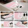 Halloween Dish Drying Mat for Kitchen Counter, Funny Cute Blush Pink White Absorbent Reversible Dish Drainer Rack Mats for Coffee Bar Mats 18''x24'' 2 PCS view 4