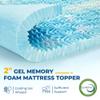 SINWEEK Dual Layer 4 Inch Memory Foam Mattress Topper, Twin XL Size, 2 Inch Cooling Gel 5-Zone Memory Foam Plus 2 Inch Extra Thick Pillowtop Cover, Pressure Relieve Soft Mattress Pad,Light Blue view 3