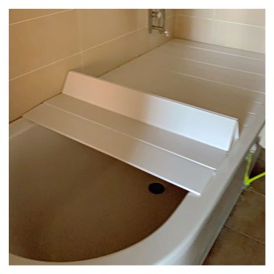 Bathtub Tray Bathtub Caddy Tray Folding Bathtub Cover, 0.6cm Thickness PVC Dust Board Insulation Cover, Shutter Bath Lid Bath Tub Accessories, 22 Size Multifunctional (Color : White, Size : 80x170x0