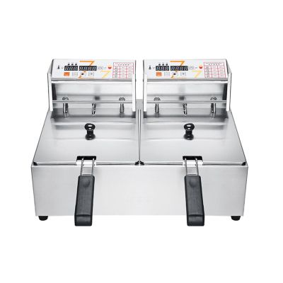 5000W Commercial Electric Deep Fryer With 2 X 6L Removable Baskets, Overheat Protection For Frying Chips, Fish, Chicken Fingersdoughnuts, Fritters,