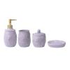 AOPPLSOT Soap Dispenser Set Blue, Bathroom Accessories Set Made of Ceramic, Soap Dish and Toothbrush Cup Set for Bathroom and Guest Toilet,Purple view 1