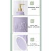 AOPPLSOT Soap Dispenser Set Blue, Bathroom Accessories Set Made of Ceramic, Soap Dish and Toothbrush Cup Set for Bathroom and Guest Toilet,Purple view 4