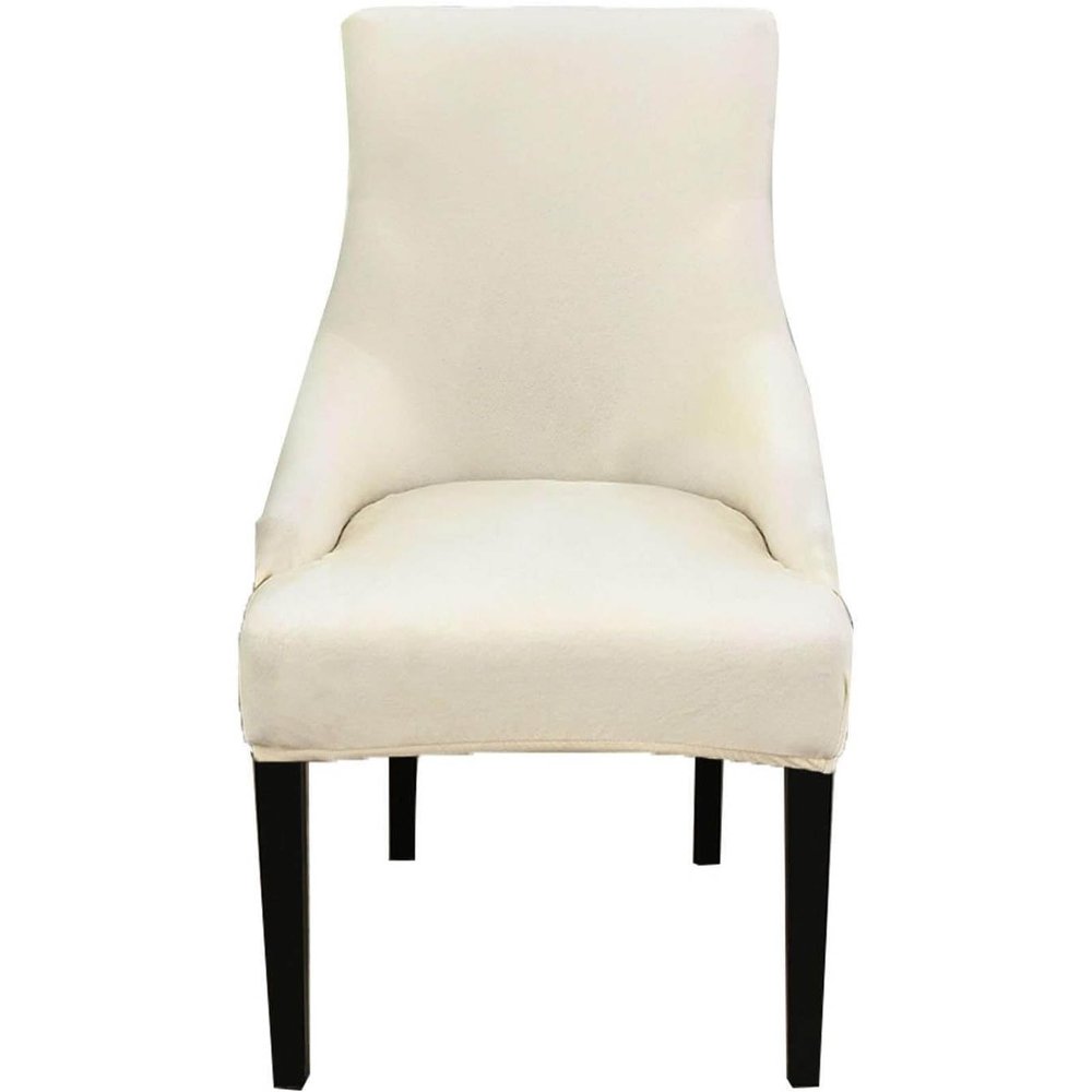 N/A Velvet Wingback Side Chair Slipcover, Removable Chair Slipcover Elastic Dining Chairs Covers, for Kitchen Hotel, Banquet, Ceremony,L,1pack