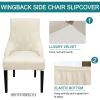 N/A Velvet Wingback Side Chair Slipcover, Removable Chair Slipcover Elastic Dining Chairs Covers, for Kitchen Hotel, Banquet, Ceremony,L,1pack view 3