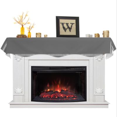 Victoroes Mantle Scarf 70 x 17 Inch, Solid Color Dark Gray Fireplace Mantel Scarf Mantel Cover Runner for Home Living Room Indoor Holiday Party Decor