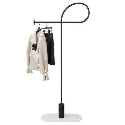 Garment Rack Freestanding Metal Coat Rack For Jackets And Dresses, Modern Creative Coat Hanger Stand With Marble Base, Space Saving Clothing Rack For Entryway Bedroom And Office, 50X25X1(Color:Black)