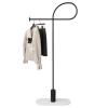 Garment Rack Freestanding Metal Coat Rack For Jackets And Dresses, Modern Creative Coat Hanger Stand With Marble Base, Space Saving Clothing Rack For Entryway Bedroom And Office, 50X25X1(Color:Black) view 1