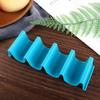 Taco Holder Stand,Colorful Taco Holder Plate Wave Shape Taco Tray Can Hold Up to 4 Tacos Mexican Roll Rack Taco Shell Holder Stand for Party(red) view 3