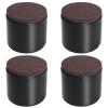 Bonsicoky 4 Pcs Self-Adhesive Furniture Bed Risers, Round Heavy Duty Carbon Steel Table Sofa Risers Adds 2" Height with Felt Pad, Black view 1