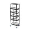 Omega 14" Deep x 36" Wide x 60" High 6 Tier Black Mobile Basket Unit 800lb Total Capacity view 1