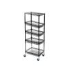 Omega 14" Deep x 24" Wide x 69" High 5 Tier Black Mobile Basket Unit 800lb Total Capacity view 1